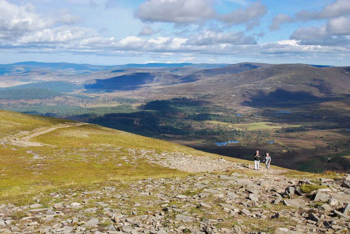 The Green Loch (An Lochan Uaine) on the route up Meall a' Bhuachaille