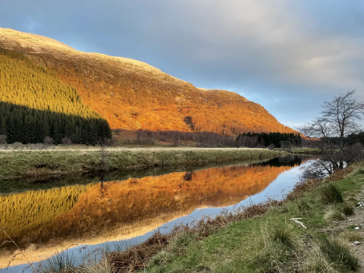The River Spey on the circular walk from the property